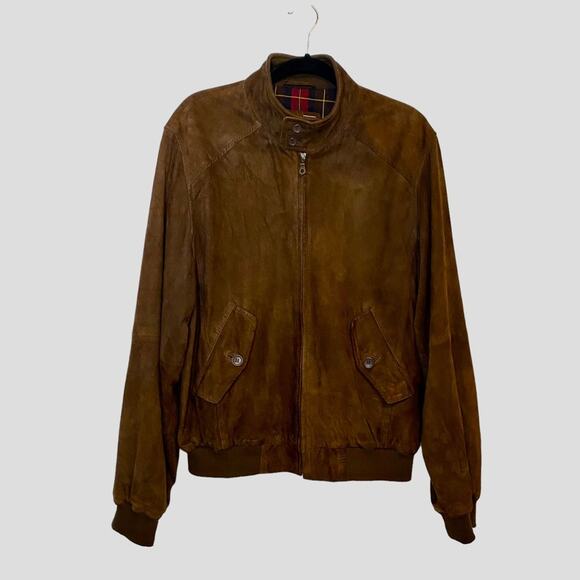 Reserve by Patrick James Size L Genuine Leather Brown Bomber Jacket Vintage - Picture 4 of 15